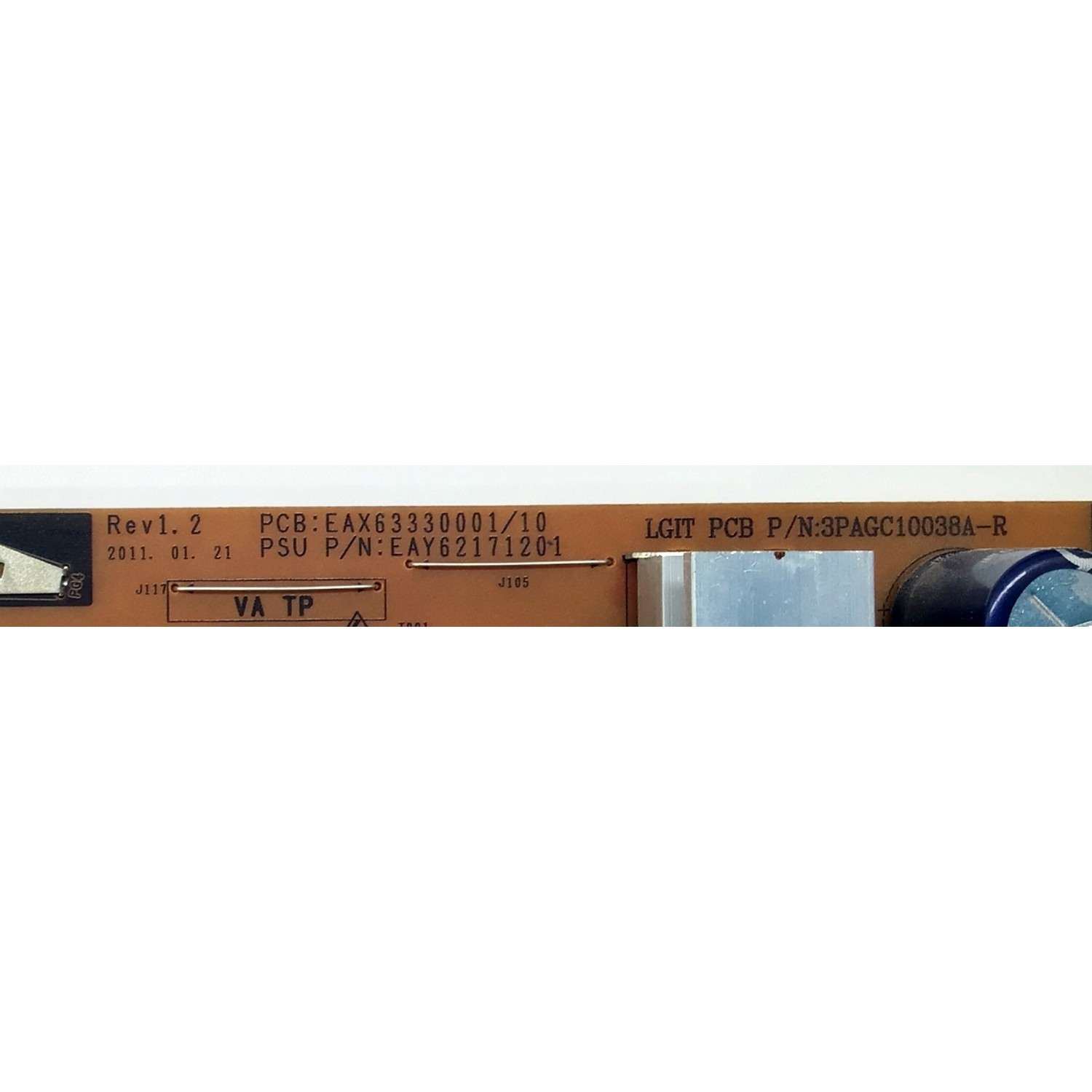 FUENTE DE PODER / LG EAY62171201 / 62171201 / EAX63330001/9 / PSPL-L014A / MODELO 60PV250-UB AUSZLUR	 - Imagen 3