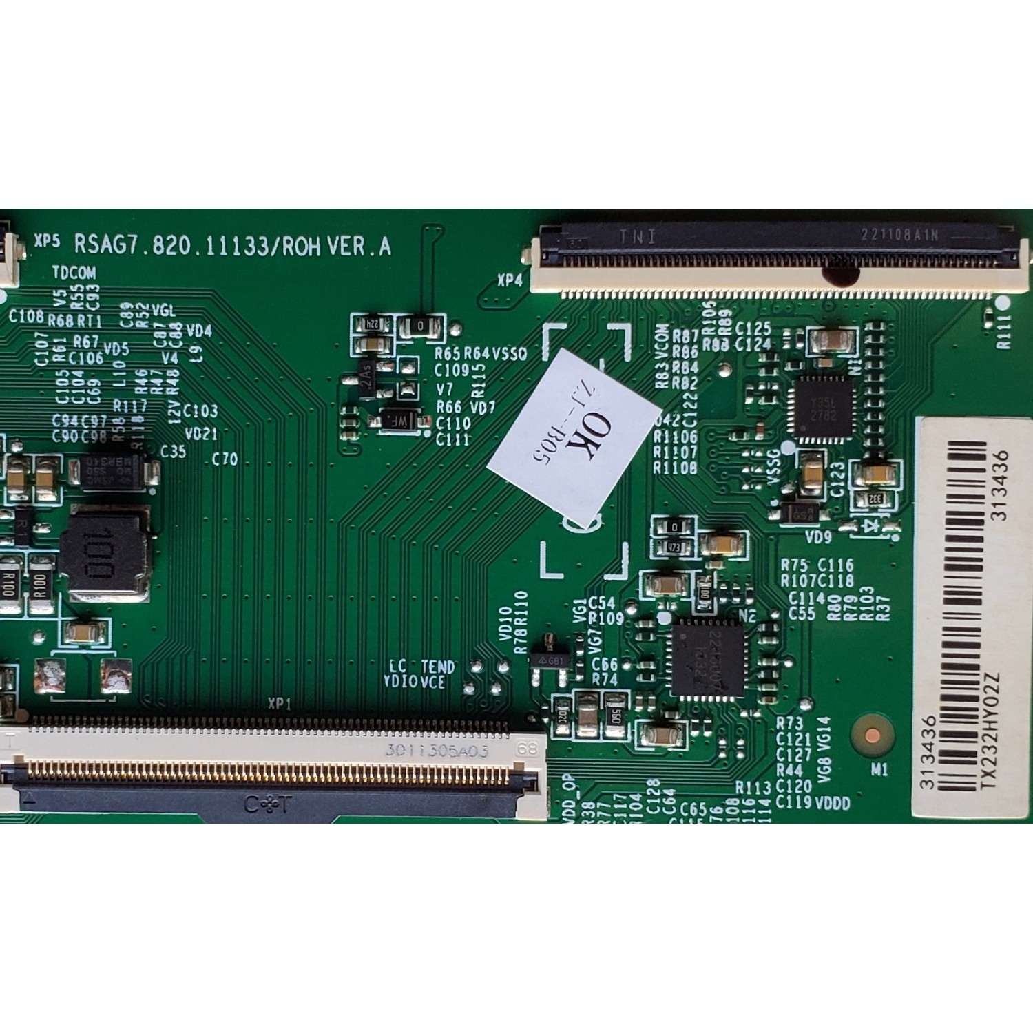 T-CON PARA TV TOSHIBA / NUMERO DE PARTE 313436 / RSAG7.820.11133/ROH / 313436 / PANEL HD500Y1U52-T0LB\S0\SM\ROH / DISPLAY T500QVN04.1 / MODELOS 43C350LU / 50C350LU - Imagen 2
