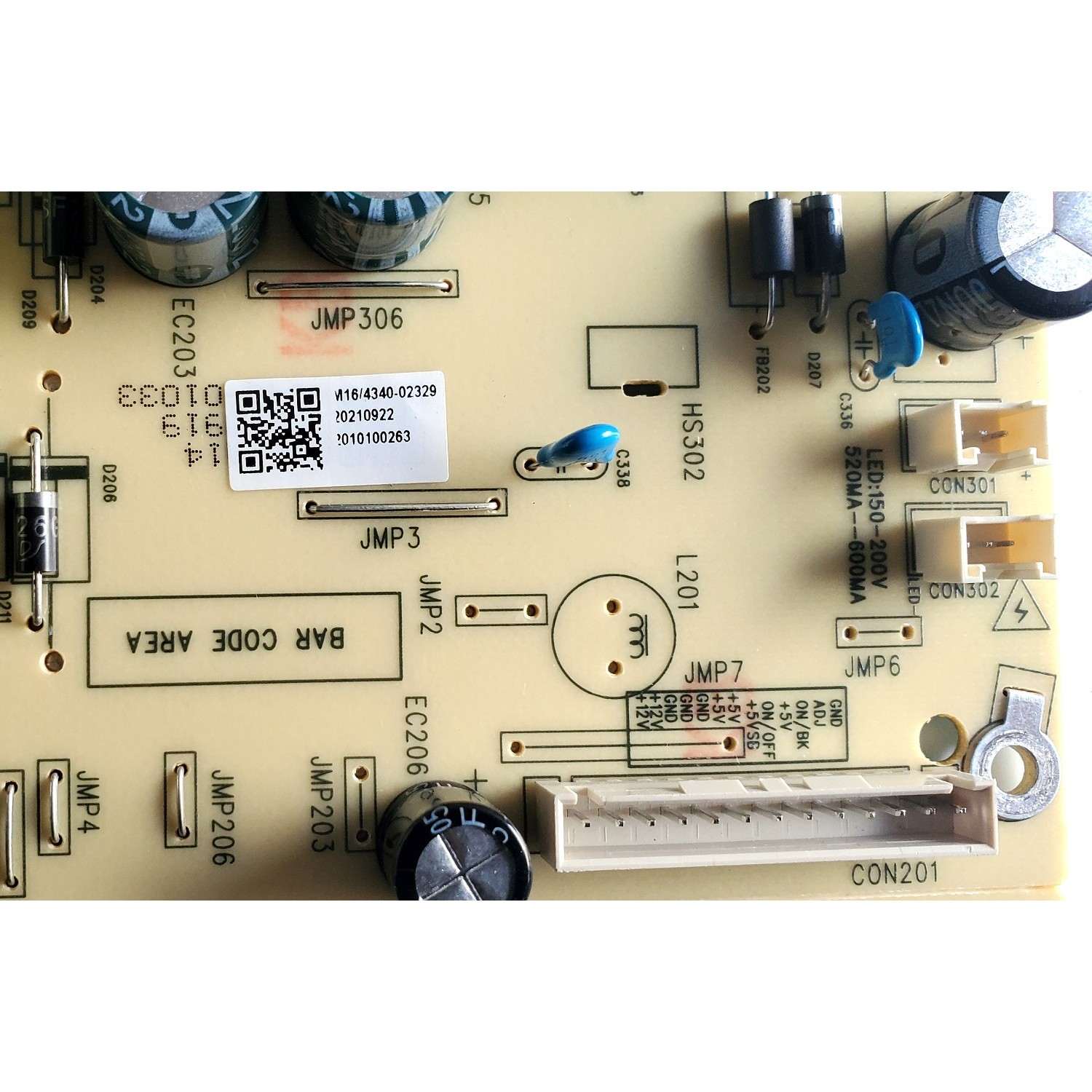 FUENTE DE PODER PARA TV ONN ORIGINAL / NUMERO DE PARTE 514C5507M16 / E021M472-C2 / TV5507-ZC02-02 / E168066 / TV5507-ZC02-02(A) / DISPLAY CC580PV5D VER.02 / MODELO 100069454 58 PULGADAS - Imagen 3