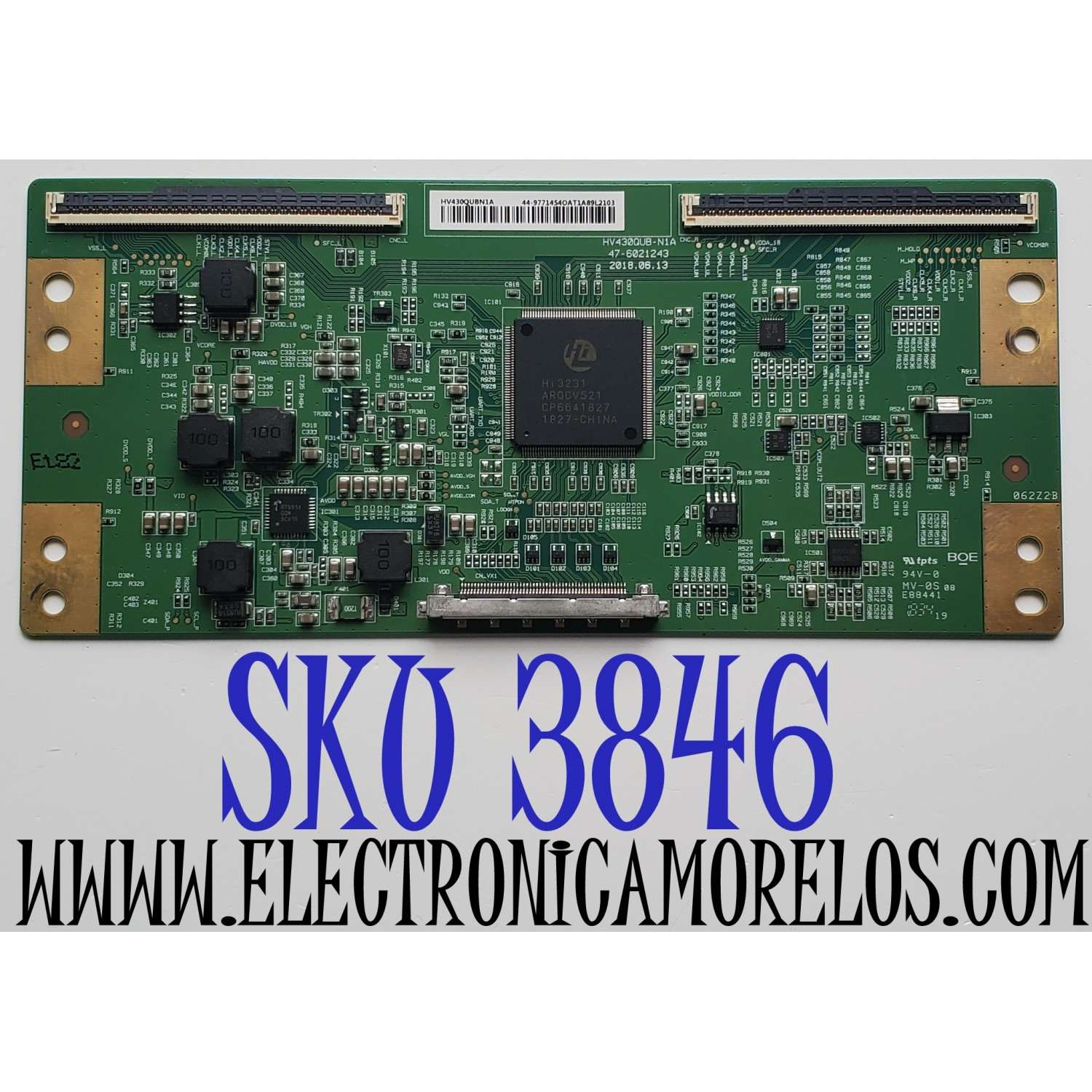 T-CON PARA TV RCA / NUMERO DE PARTE 44-9771454O / 47-6021243 / HV430QUB-N1A / 47-97714540 / E88441 / DISPLAY HV430QUB-N1A / BN96-45714A / BN9645714A / MODELO RTU4300