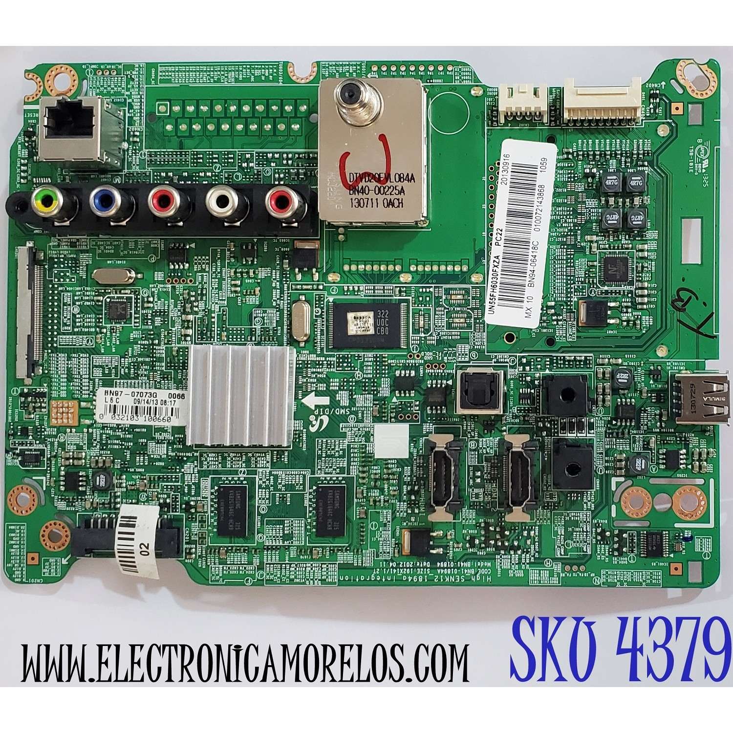 MAIN PARA TV SAMSUNG / NUMERO DE PARTE BN94-06418C / BN97-07073G / BN41-01894A / BN9406418C / PANEL LTJ550HW13-V / MODELOS UN55FH6030CXZA / UN55FH6030FXZC / UN55FH6030FXZA TH01 / LH55EDCPLBC/ZA / LH55MDCPLGA/ZA / LH55MECPLGA/ZA 