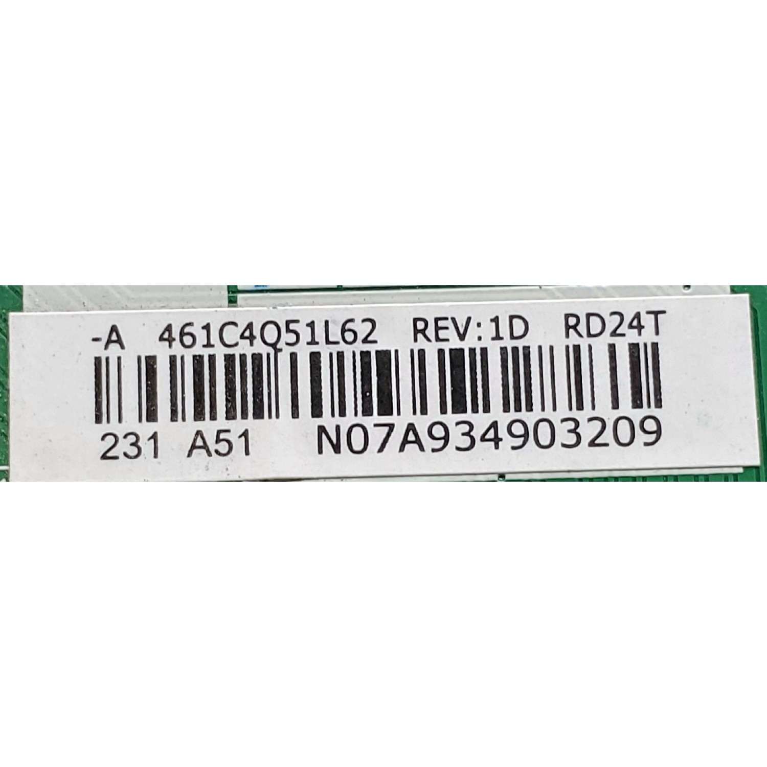 MAIN PARA TV TOSHIBA / NUMERO DE PARTE 461C4Q51L62 / 431C4Q51L62 / VTV-L40613 REV;1A / 75029300 / VTV-L40613 / PANEL M240HW02 V.6 / MODELO 24L4200U - Imagen 3