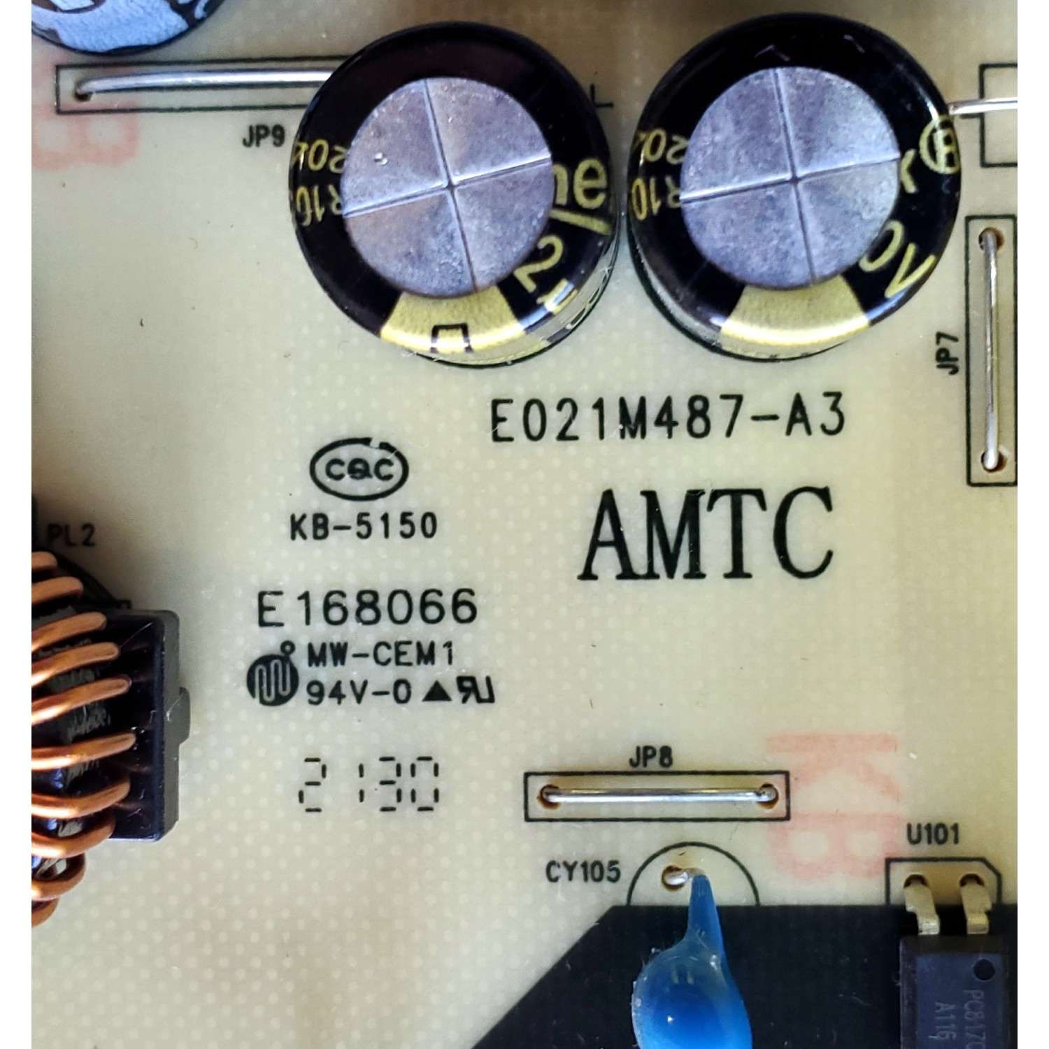 FUENTE DE PODER ORIGINAL PARA TV RCA / JVC / NUMERO DE PARTE 514C3903M08 / TV3903-ZC02-01 / E021M487-A3 / E168066 / DISPLAY HV430QUB-F70 / CC430PV2D VER.03 / MODELOS RTRU4327-US / LT-43MAW605 - Imagen 3