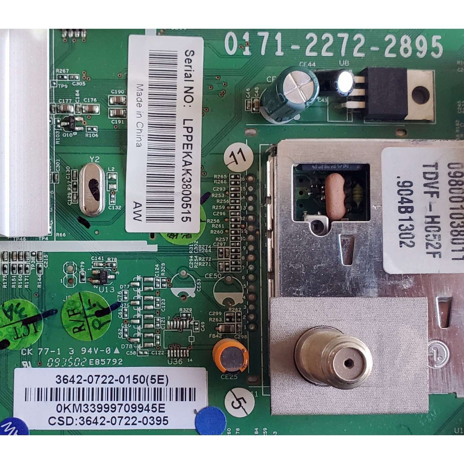 MAIN PARA TV VIZIO / NUMERO DE PARTE 3642-0722-0150 / 0171-2272-2895 / 3642-0722-0395 / 0KM33999709945E / MODELO SV421XVT - Imagen 2