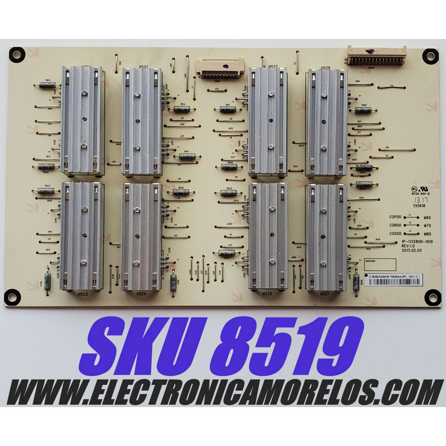 LED DRIVER PARA TV VIZIO / NUMERO DE PARTE 05-80COS000-00 / 1P-1132800-1010 / COS00 / 05-80C0S000-00 / PANEL JE800D3LA8N / MODELOS M801D-A3 LFTROYCQ / M801D-A3 LFTROYAP / M801I-A3 LFTROYEQ / M801D-A3 LFTROYDP / M801D-A3R LFTROYDP / M801D-A3R LFTROYDQ