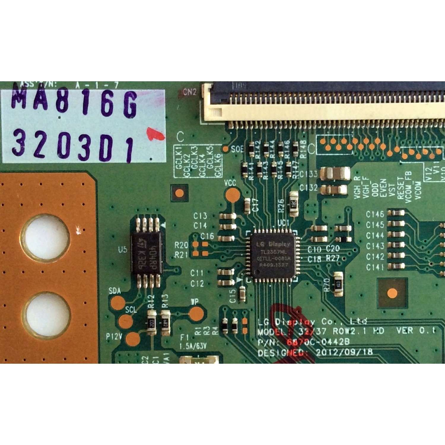 T-CON / PANASONIC 3203D / 6871L-3203D / 6870C-0442B / PANEL LC320DXE (SF)(R1) / LC320DXN (SF)(R2) / MODELOS TC-L32B6X MXBB / E320-A0 LAEKNLGP / E320I-A0 LAQKNLHP / 32LN5300-UB AUSYLJM / 32LN530B-UA AUSYLJM / 32LN530B-UA BUSYLWM - Imagen 2