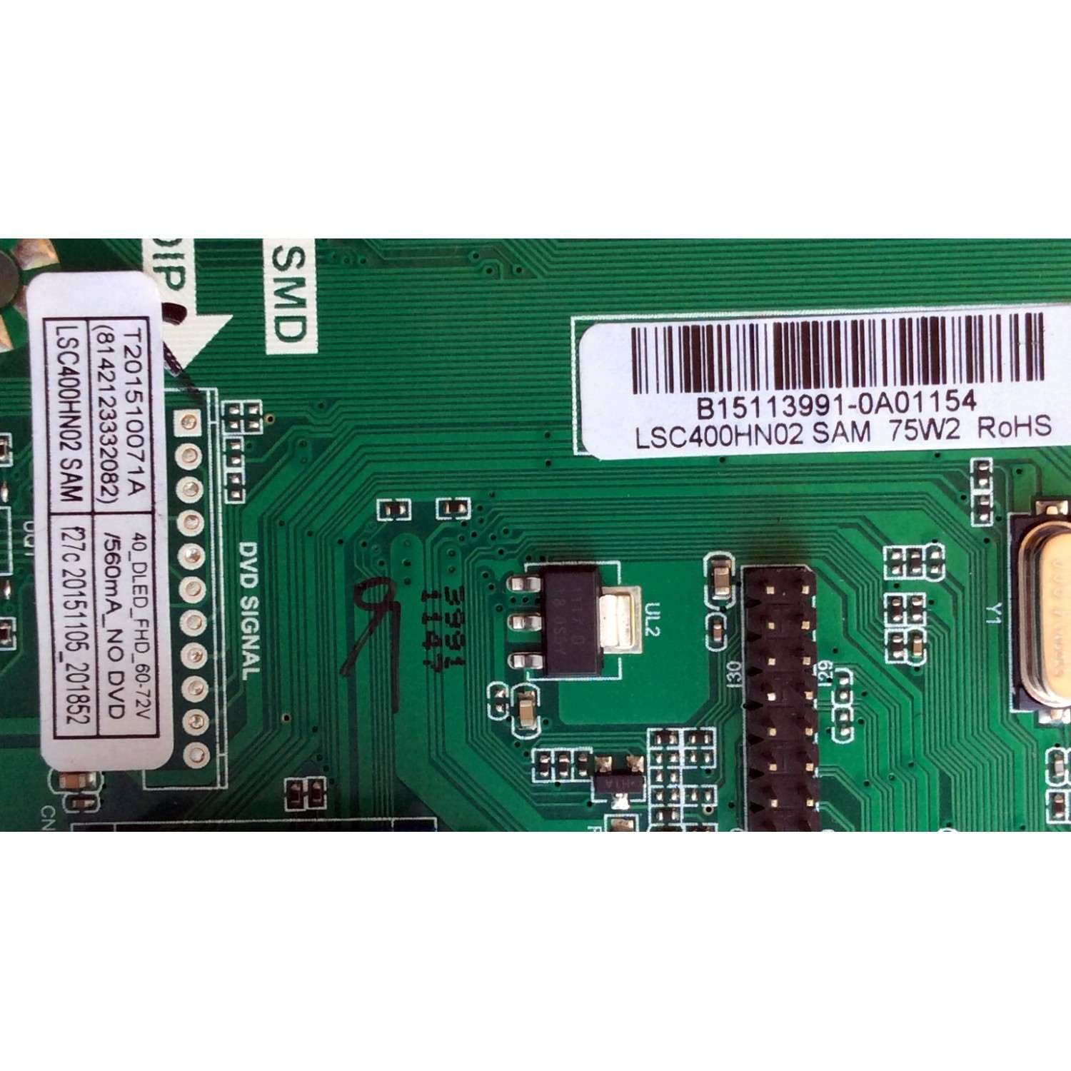 MAIN / FUENTE / (COMBO) / SCEPTRE B15113991 / TP.MS3393.P712 / T201510071A / PANEL LSC400HN02 / MODELO X40	 - Imagen 2