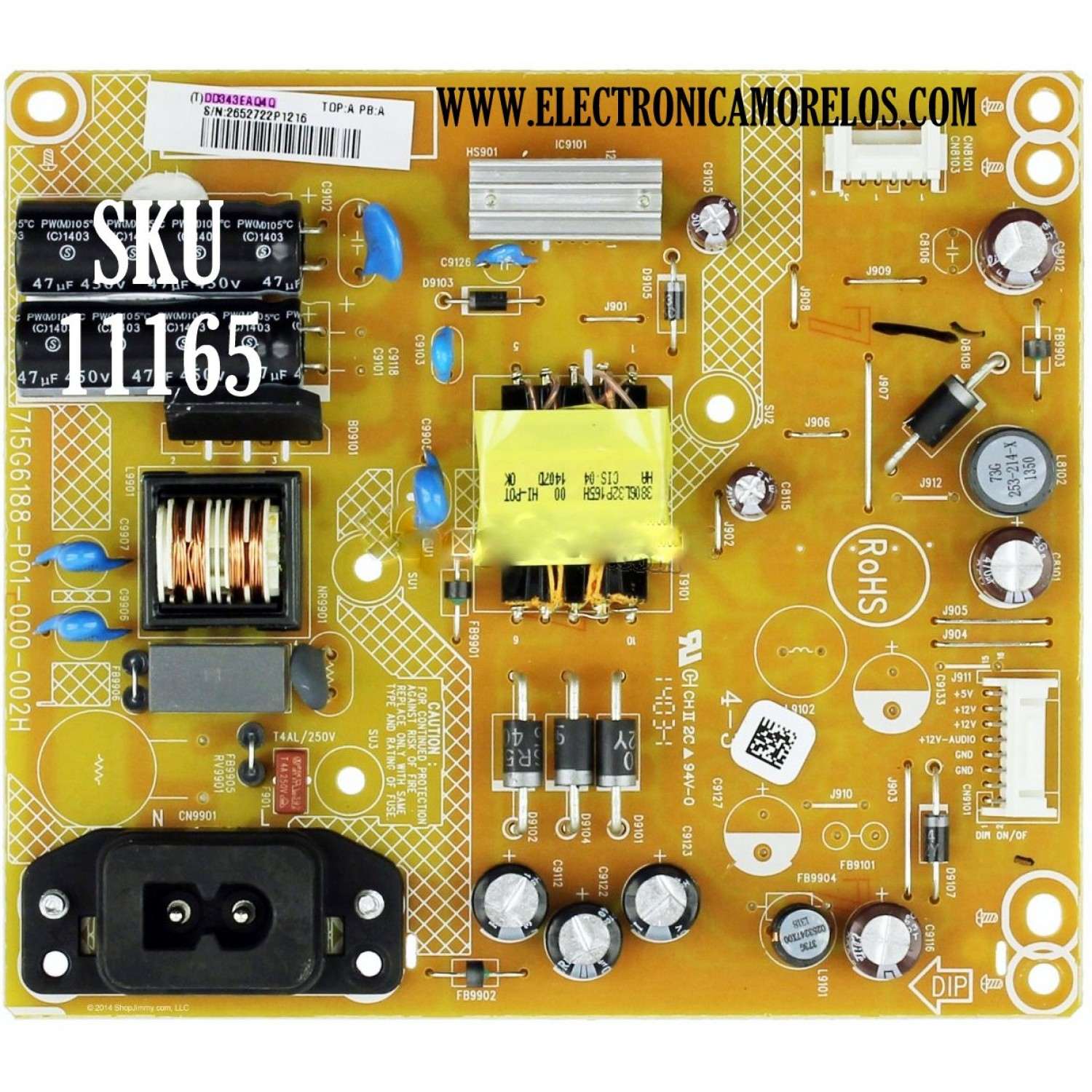 FUENTE DE PODER / VIZIO ADTVDD343EAQ4Q / 715G6188-P02-000-002H / PLTVDD343EAQ4Q / DD343EAQ4Q / MODELO E231-B1 / E231-B1 LTTSPXAQ