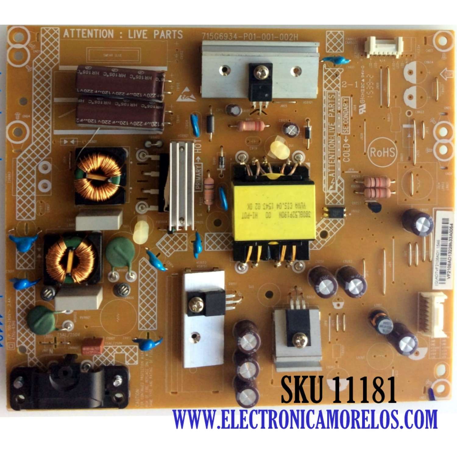 FUENTE DE PODER / VIZIO ADTVF2108AD1 / 715G6934-P01-001-002M / VF2108AD1 / (Q)ADTVF2108AD1 / MODELOS D32-D1 / D32-D1 LTTUUKAR / D32-D1 LTTUUKFS