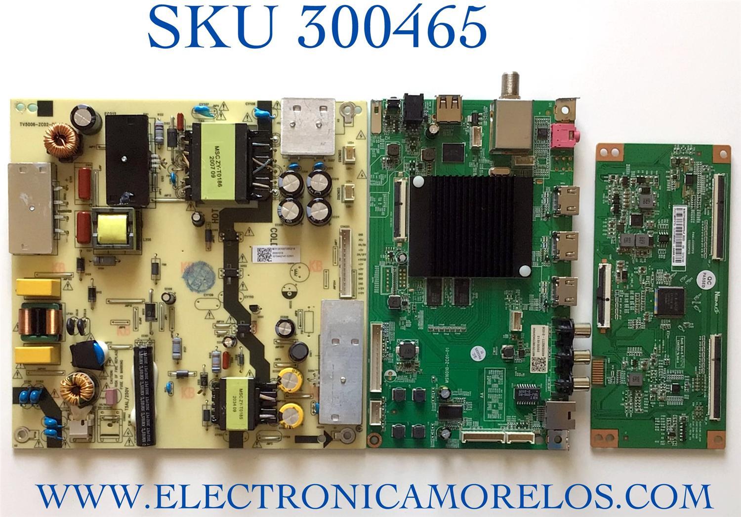 KIT DE TARJETAS PARA TV WESTINGHOUSE·ROKU TV SMART TV / NUMERO DE PARTE MAIN MS16010-ZC01-01 / 2E01413C0 / T-CON N4TP500UHDPV7D-F_K0ZD / 513Y5800S01 / CC580PV7D / CC500PV1D / CC500PV5D / FUENTE TV5006-ZC02-02 / PANEL CC580PV7D VER.01 / MODELO WR58UX4019