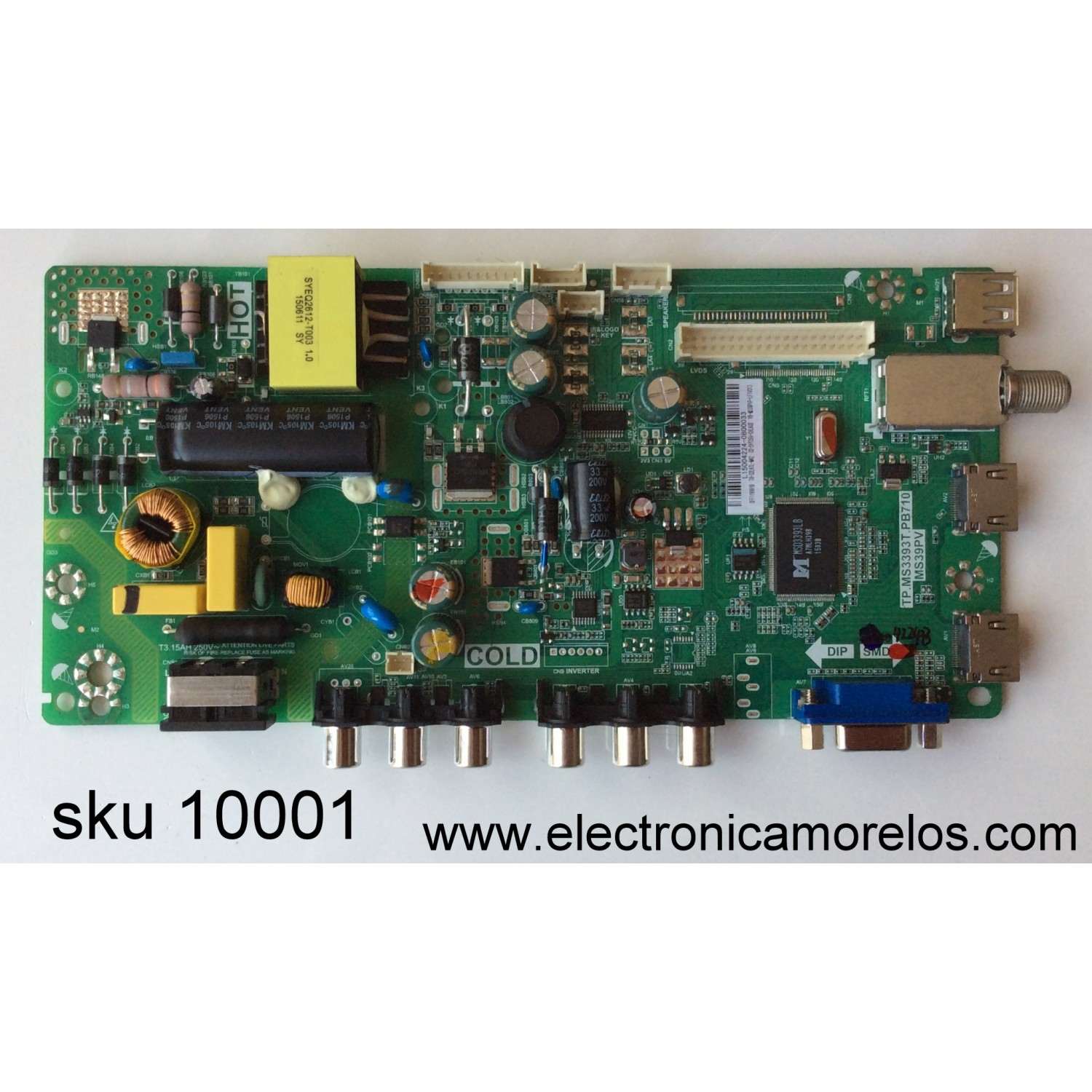 MAIN FUENTE PARA TV TCL L15004224 / GFF119991B / T8-32LATL-MA2 / 02-SHY39V-CHLA02 / V8-MS39PVP-LF1V013 / TP.MS3393T.PB710 / MS39PV / MODELO 32''