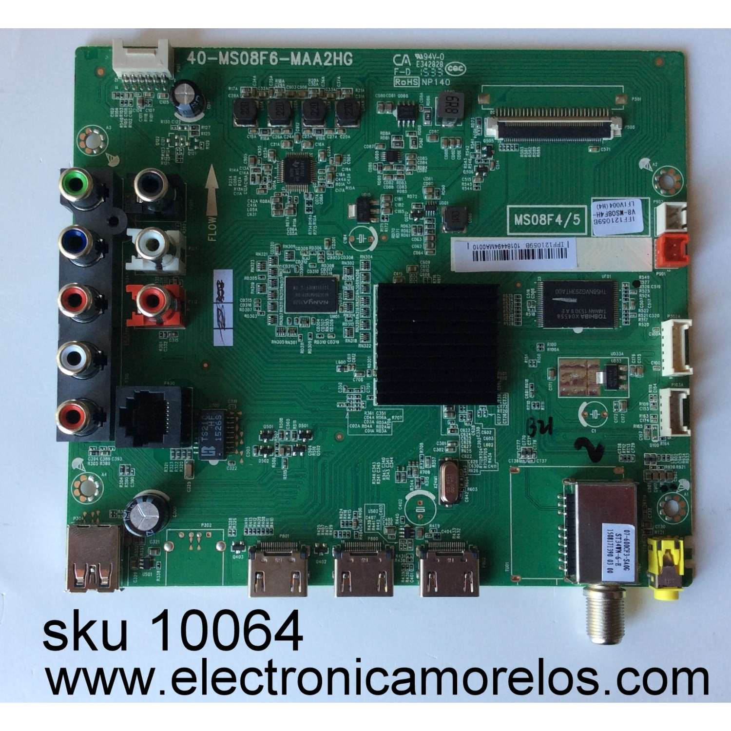 MAIN PARA TV HITACHI NUMERO DE PARTE  IFF121059B / V8-MS08F4H-LF1V004(H4) (H7) / 40-MS08F6-MAA2HG / V8-MS08F4H-LF1V004 / MODELO LE48M4S9 