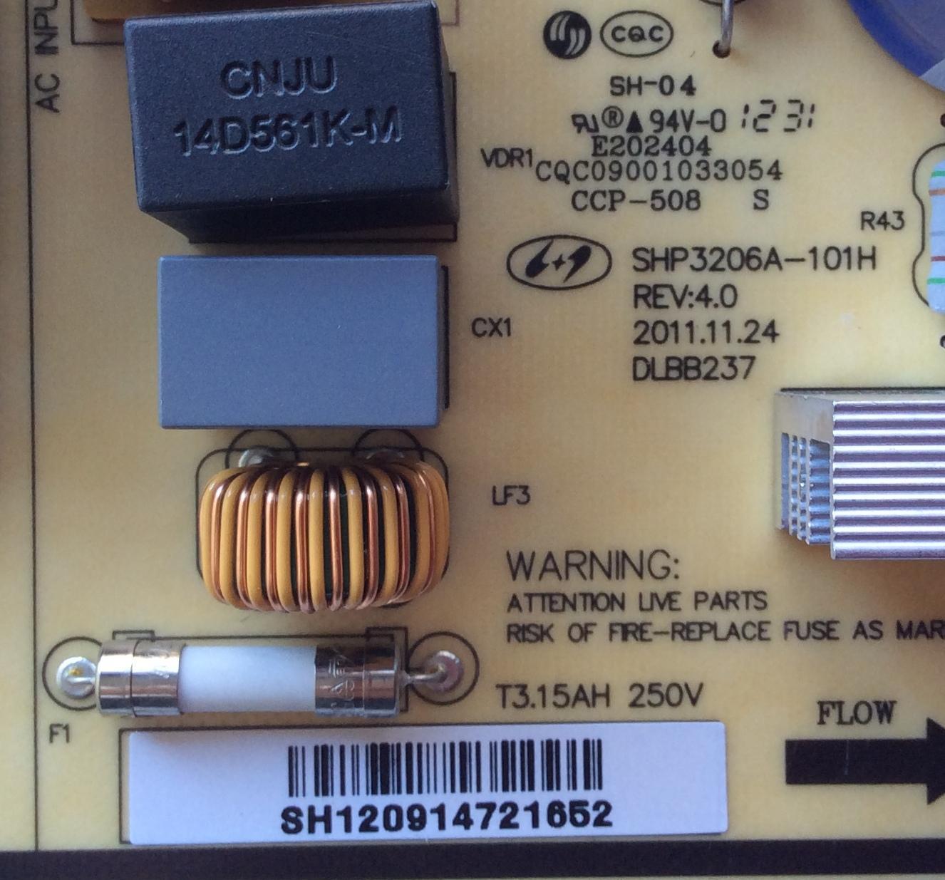 FUENTE DE PODER PARA TV TCL / NUMERO DE PARTE 81-PBL032-PW3L / SHP3206B-101H / SHP3206A-101H / DLBB237 / CQC09001033054 / E202404 / SH120914721652 / MODELOS L32F12 / C32E320 / 32R29 / 32E11 - Imagen 3