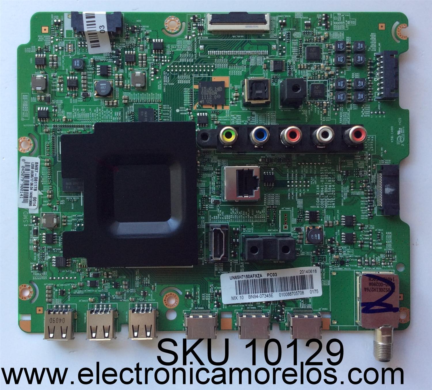 MAIN / SAMSUNG BN94-07345E / BN97-08117B / BN41-02157B / MODELO UN65H7150AFXZA / PANEL CY-SH66SDSLV2H	