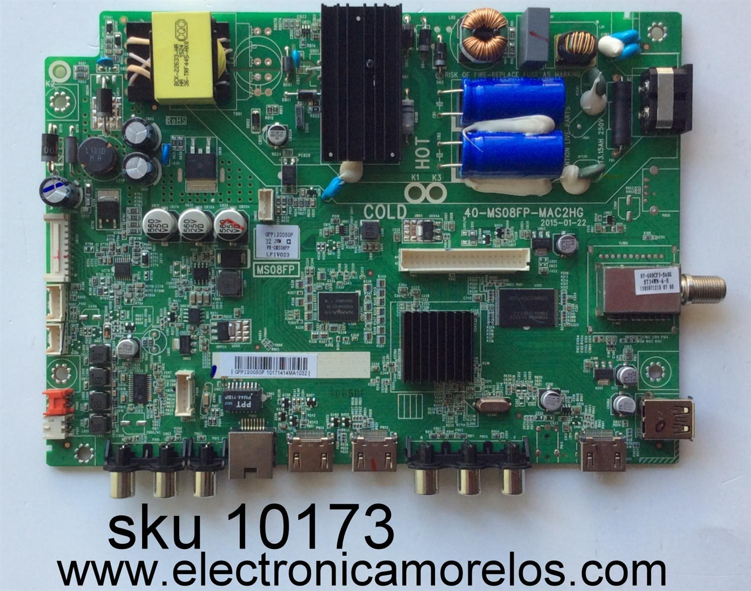 FUENTE / MAIN / (COMBO) / TCL GFF120050F / V8-0IS08FP-LF1V023 / 40-MS08FP-MAC2HG / MS08FP / E157925	