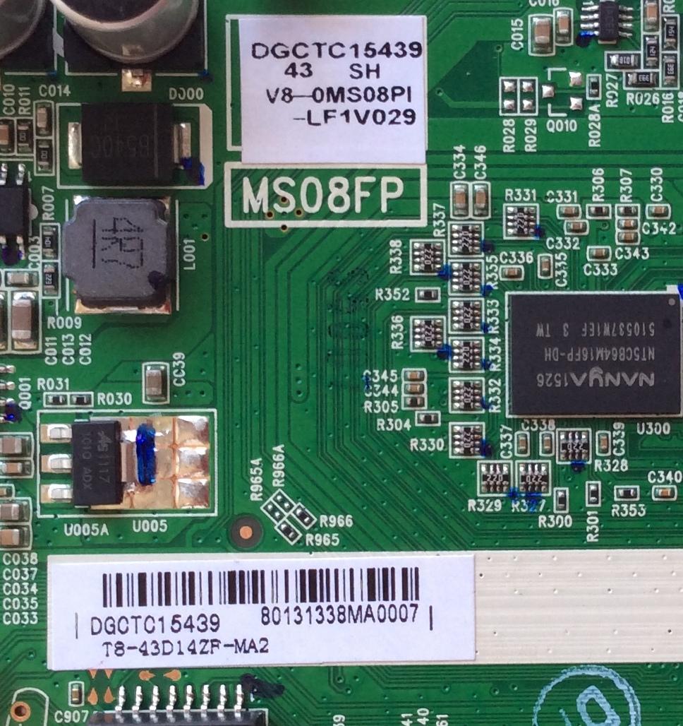 MAIN / FUENTE / (COMBO) / TCL DGCTC15439 / V8-0MS08PI-LF1V029 / 40-MS08FP-MAC2HG / MS08FP / T8-43D14ZF-MA2	 - Imagen 2