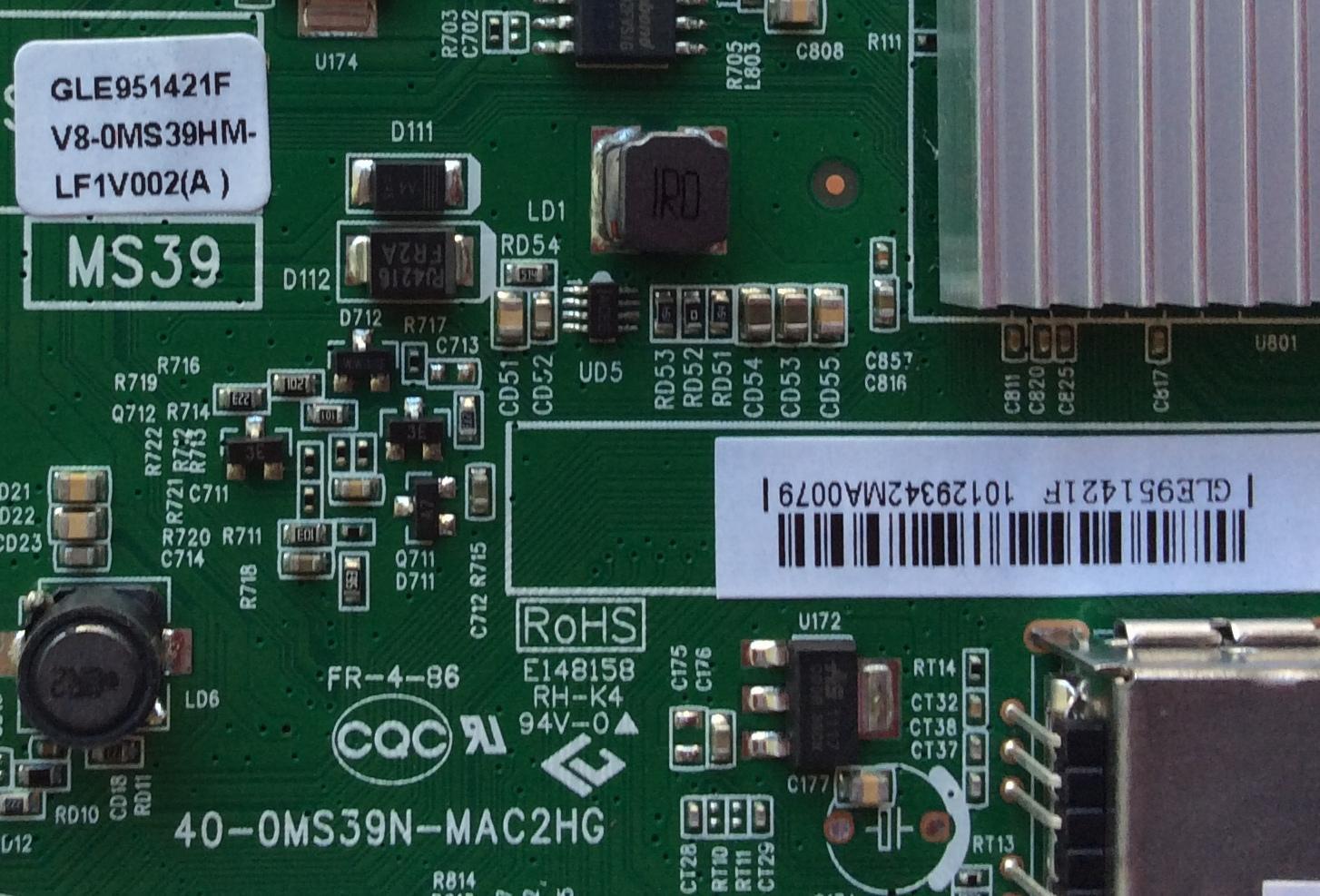MAIN / TCL GLE951421F / V8-0MS39HM-LF1V002(A) / 40-0MS39N-MAC2HG / MS39	 - Imagen 2