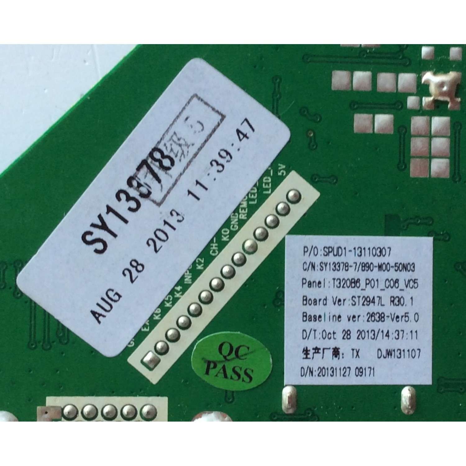 MAIN / ELEMENT SY13378 / SPUD1-13110307 / ST2947L_R30.1 / SY13378 / SY13378-7 / MODELO ELCFW329 / PANEL T320B6-P01-C06(VER.E6)	 - Imagen 3