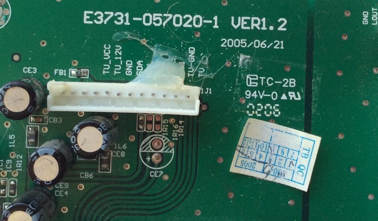 TARJETA DE TUNEL / AKIA E3731-057020-1 / E3731-057020-1 VER1.2 / MODELO LCT2715	 - Imagen 2