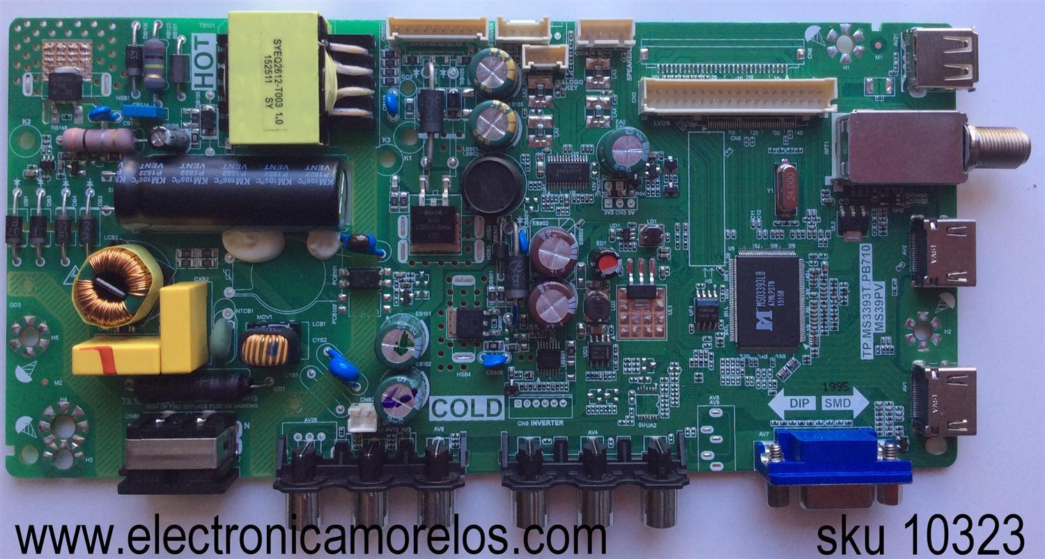 MAIN FUENTE PARA TV TCL L15071995 / IFF120051D / T8-32LATL-MA3 / 02-SHY39V-CHLA05 / V8-MS39PVL-LF1V090 / TP.MS3393T.PB710 / MS39PV / MODELO 32´´