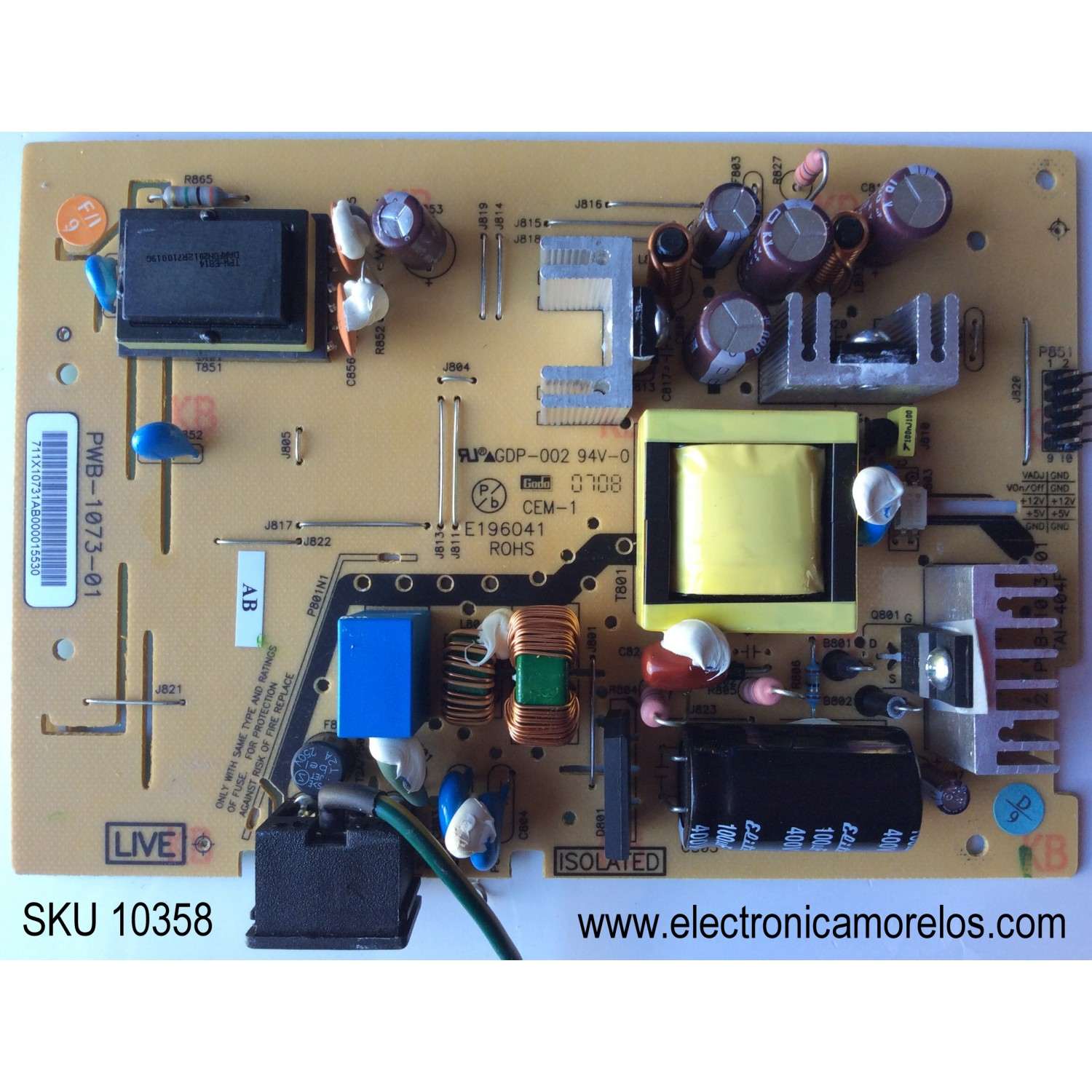 FUENTE PARA MONITOR AOC / NUMERO DE PARTE DD611CZA2 / 715G4497-P09-000-001M / MODELO 236LM00020