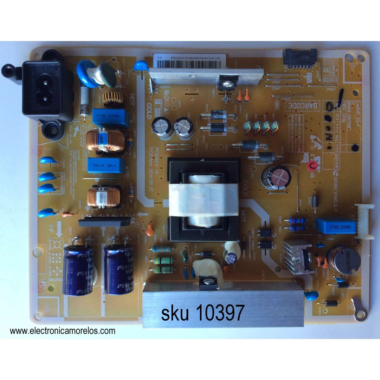FUENTE DE PODER / SAMSUNG BN44-00769C / L40HF_EDY / BN4400769C / PANEL´S CY-DF400BGLV8H / CY-DF400BGLV3H / MODELOS UN39H5204AFXZA / UN40H5201 / UN40H5203 / UN40H5003A / UN40H5003B / UN40H5003BFXZA / UN40H5003AFXZC / UN40H5003AFXZA