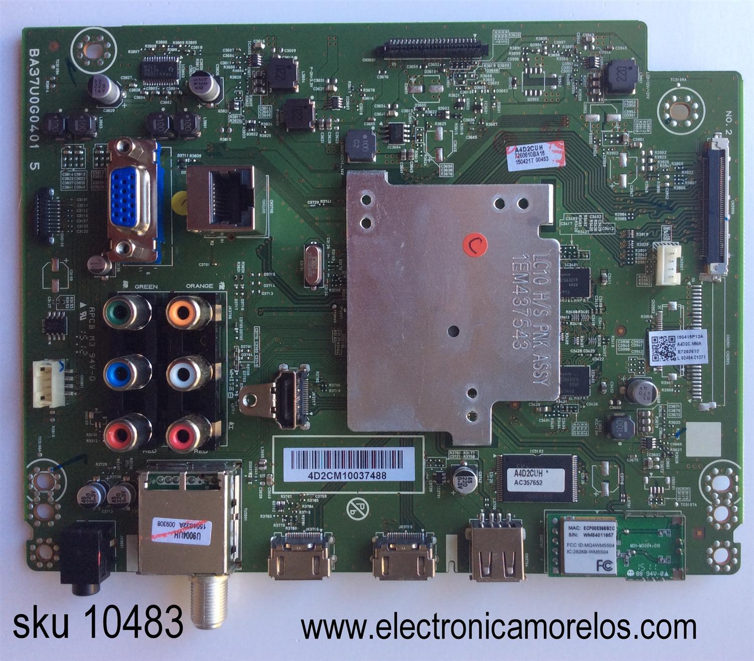 MAIN / MAGNAVOX A4D2CMMA-003 / A4D2CUH / BA37U0G0401 4 / BA37U0G0401 5 / MODELO 40MV324X/F7 DS1 / PANEL U4A20XH	