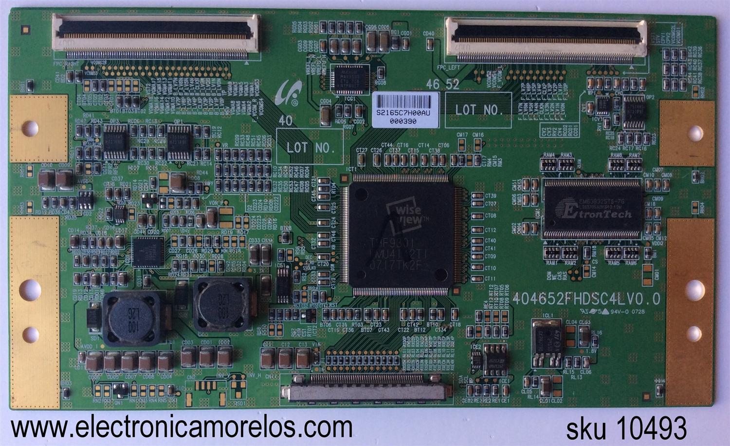 T-CON / TOSHIBA LJ94-02165C / 2165C / 404652FHDSC4LV0.0 / MODELO 46RF350U / PANEL LTA460HT-LH3	
