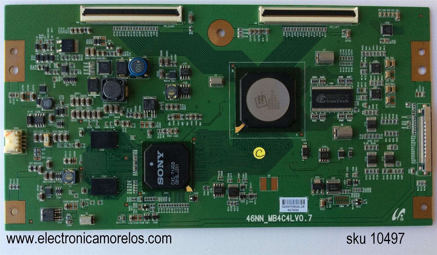 T-CON / SONY LJ94-02937H / 2937H / 46NN_MB4C4LV0.7 / SUSTITUTA LJ94-02937J / MODELO KDL-46V5100 / PANEL LTY460HF07	