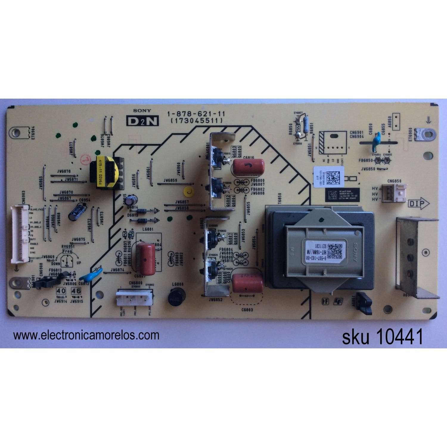 BACKLIGHT INVERTER / SONY A1663188A / 1-878-621-11 / 173045511 / MODELO KDL-40XBR9 / PANEL LTY400HG02 101	