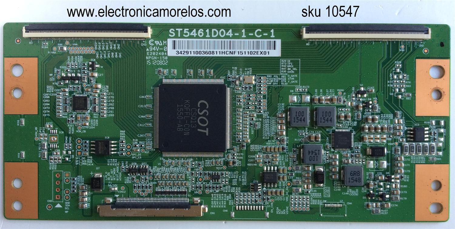 T-CON / TCL 4T-TCN550-CS15 / 3429110036 / 34291100360811 / ST5461D04-1-C-1 / MODELOS 55US5800TAAA / 55US5800TCAA / 55US5800TDAA / 55UP120 55UP120TBAA / 55US5800TAAA /TDAA /TCAA / 55US57TGAA / PANEL LVU550CS0T E1 V1 / LVU550ND1L CD9W00