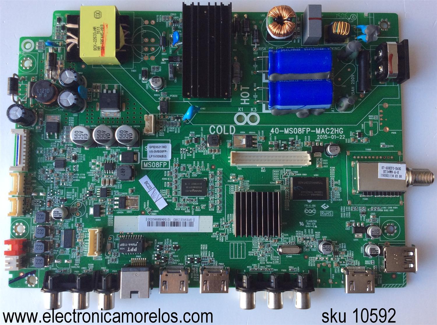 MAIN / FUENTE (COMBO) / TCL GFE952138D / V8-OMS08FP-LF1V009 / V8-0MS08FP-LF1V009 / 40-MS08FP-MAC2HG	