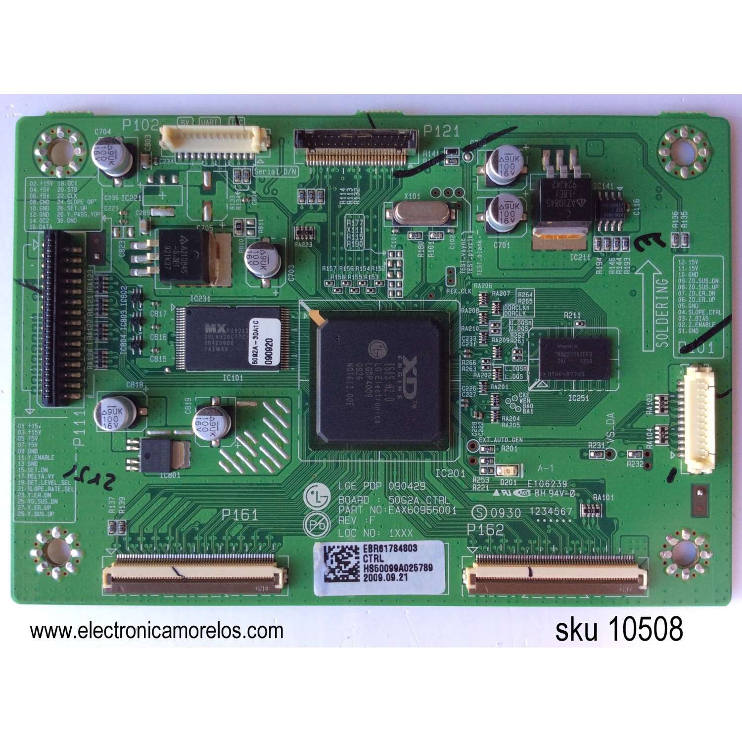 MAIN LOGICA / LG EBR61784803 / EAX60966001 / MODELO 50PQ20-UA.AUSRTHR / PANEL PDP50G20324	