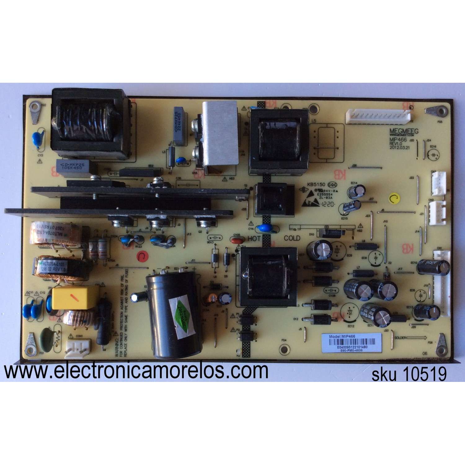 FUENTE DE PODER / WESTINGHOUSE 890-PM0-4606 / MIP466 / MODELO CW46T6DW TM-69501-T046A / PANEL T460TI1-P0Q-C02(VER.A1)	