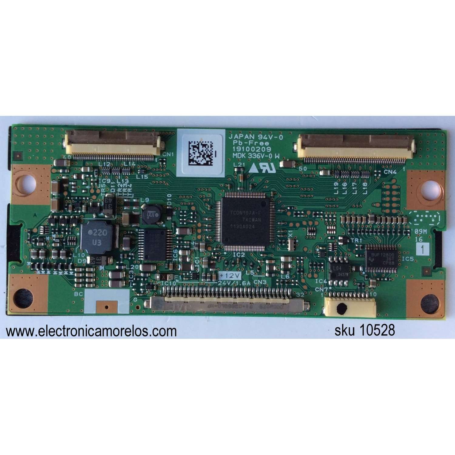 T-CON / PIXEL 19100209 / MDK336V-0W / MODELO LE-3229 / PANEL CX315DLEDM	
