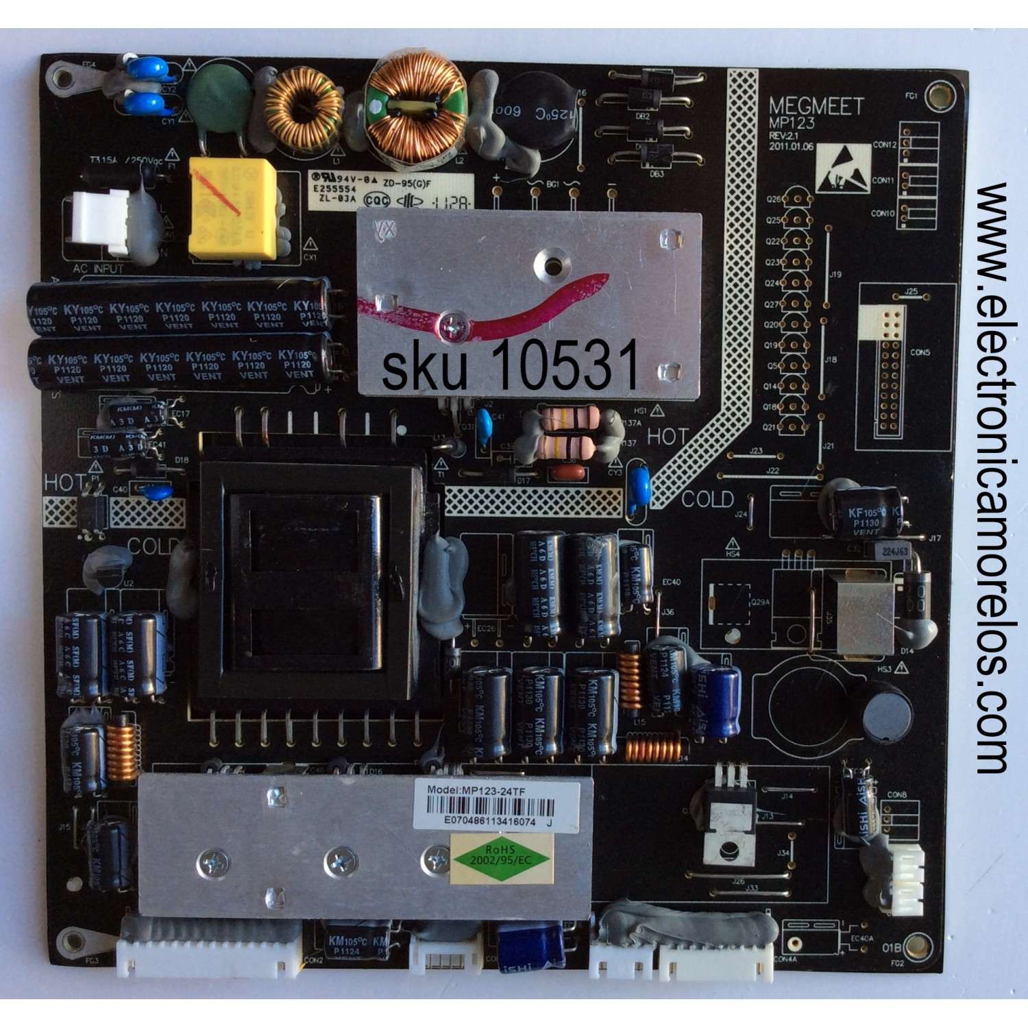 FUENTE DE PODER PARA TV WESTINGHOUSE / ELEMENT / SEIKI MP123 / MP123-24TF / PANEL T400D3-HA24-L01 / MODELOS LD-4065 / LD-4055 TW-61501-T040A / EW40T2XW TW-70111-T040I / ELEFT405 / SE401GS