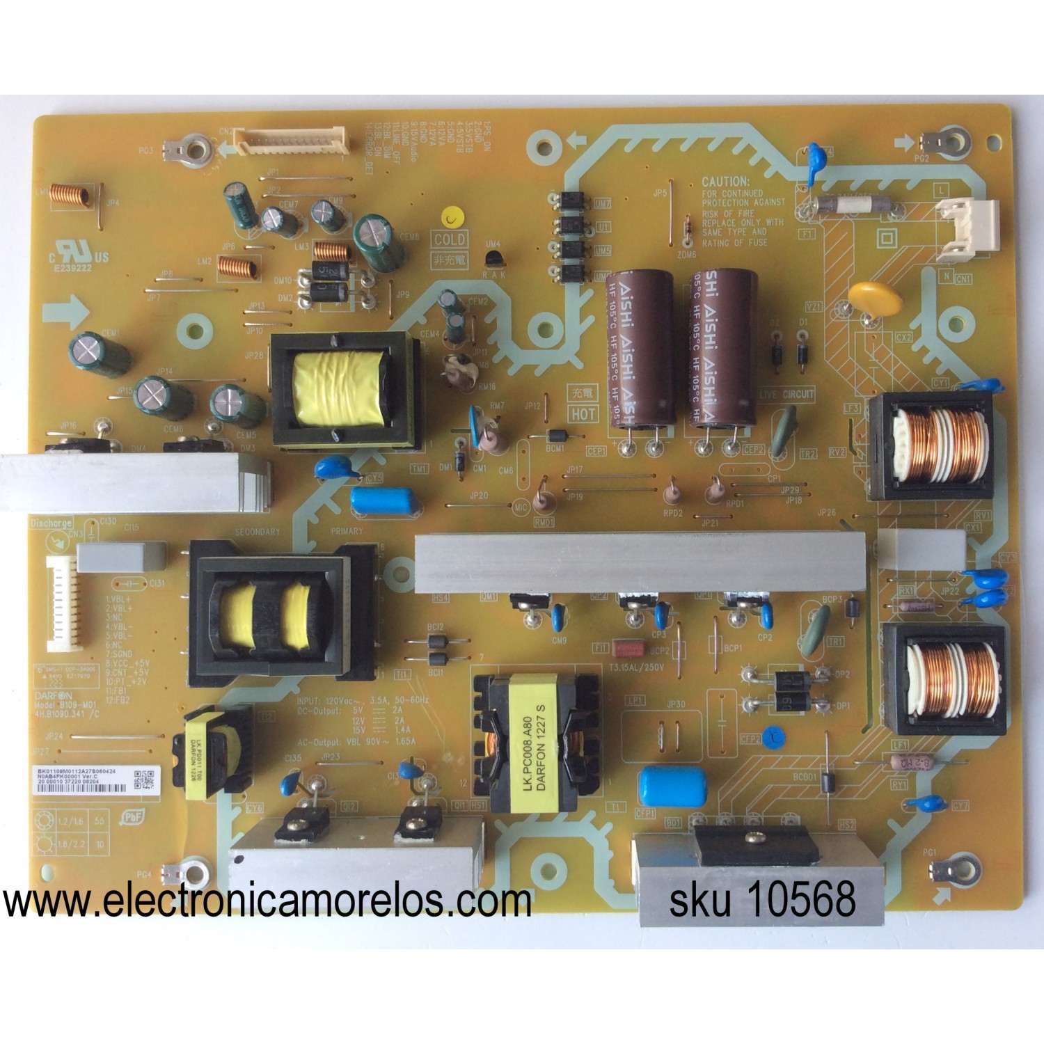 FUENTE DE PODER / N0AB4FK00001 / 4H.B1090.341/C / B109-M01 / MODELO DP46812 P46812-01	