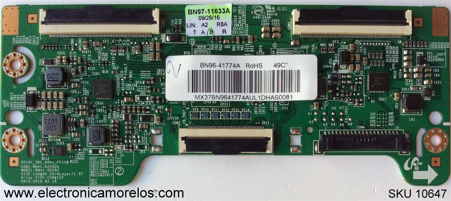 T-CON / SAMSUNG BN96-41774A / BN97-11633A / BN41-02292A / MODELO UN49K6500