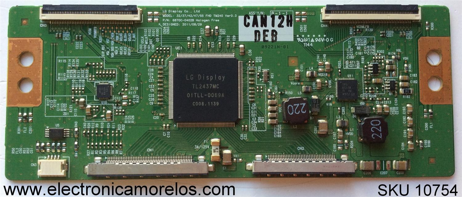 T-CON / LG 6870C-0402B / CAN12H / MODELO 40"	
