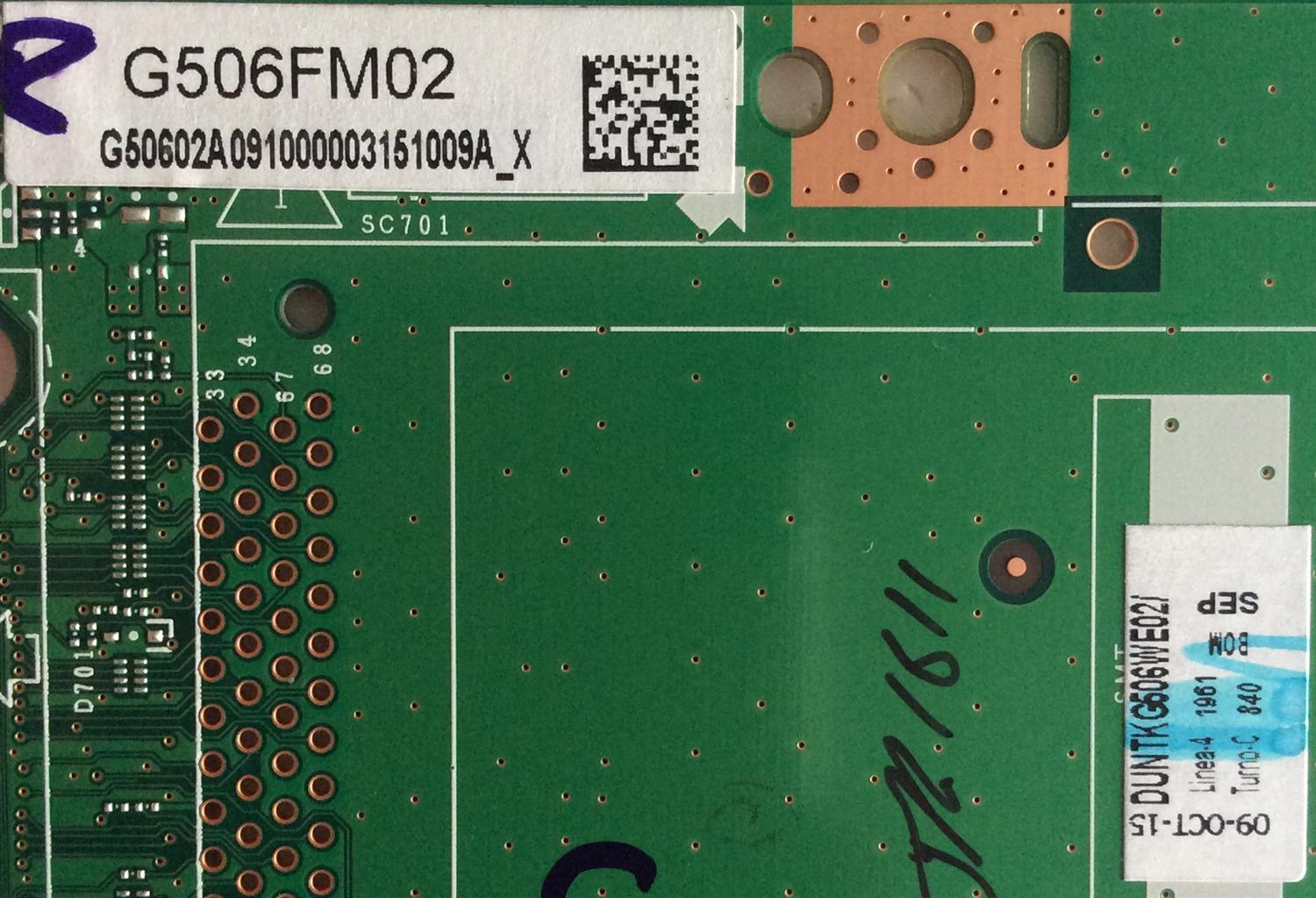 MAIN / SHARP DKEYMG506FM02 / DUNTKG506WE02 / G506FM02 / QPWBXG506WJN1 / PANEL (( JE695R3HA1AC )) / MODELOS LC-70UE30U / LC-80UE30U / LC-60UE30U / (( LC-70UC30U ))  - Imagen 3