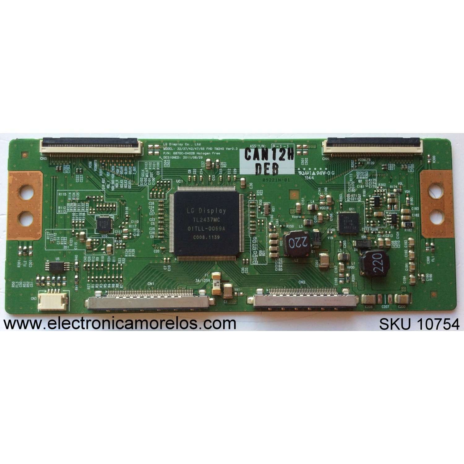 T-CON / LG 6870C-0402B / CAN12H / MODELO 40"	