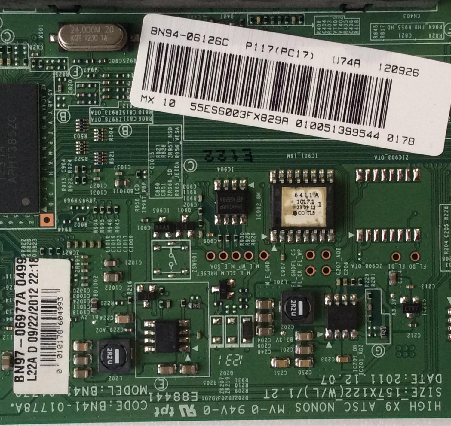 MAIN / SAMSUNG BN94-06126C / BN97-06977A / BN41-01778A / MODELO UN55ES6003FXZA TS01 / PANEL LTJ550HJ14-V	 - Imagen 2