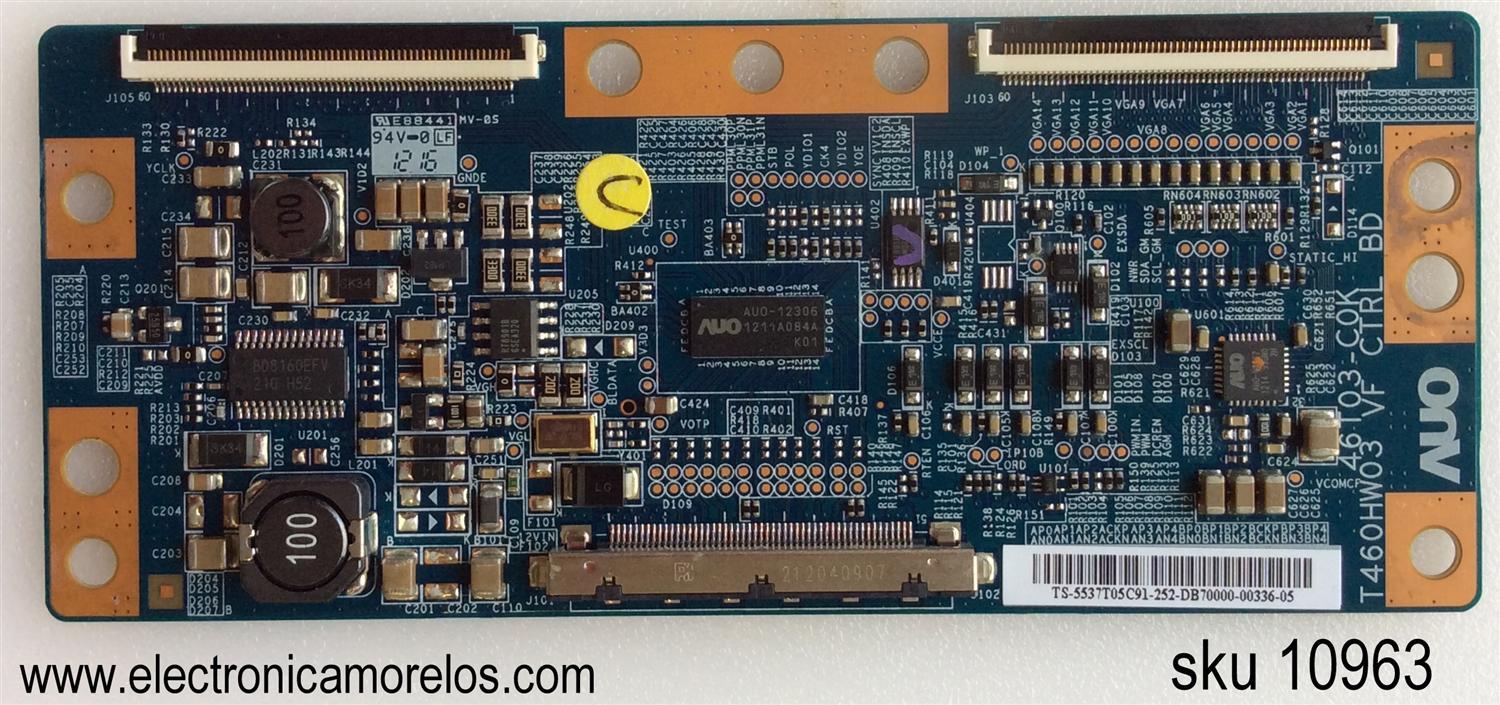 T-CON / QUANTUM VIEW 55.37T05.C91 / 5537T05C91 / 46T03-C0K / T460HW03 VF / MODELO QTC37A5F / PANEL T370HW03 V.Q	