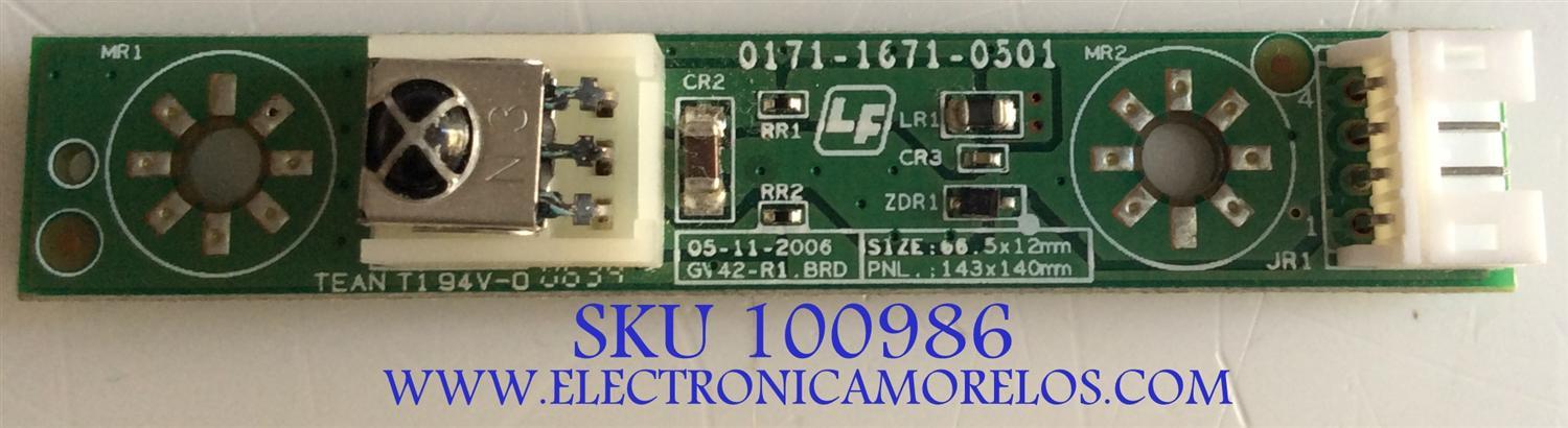 MODULO DE SENSOR IR VIZIO / 3642-0022-0189 / 0171-1671-0501 / MODELO VX37L HDTV