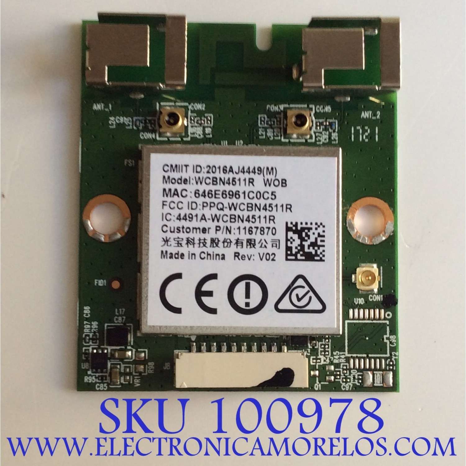 MODULO WIFI HISENSE  / 323K698020AD / WCBN4511P_WOB / E220370 / BTC-202  B / MODELO 65H9D PLUS