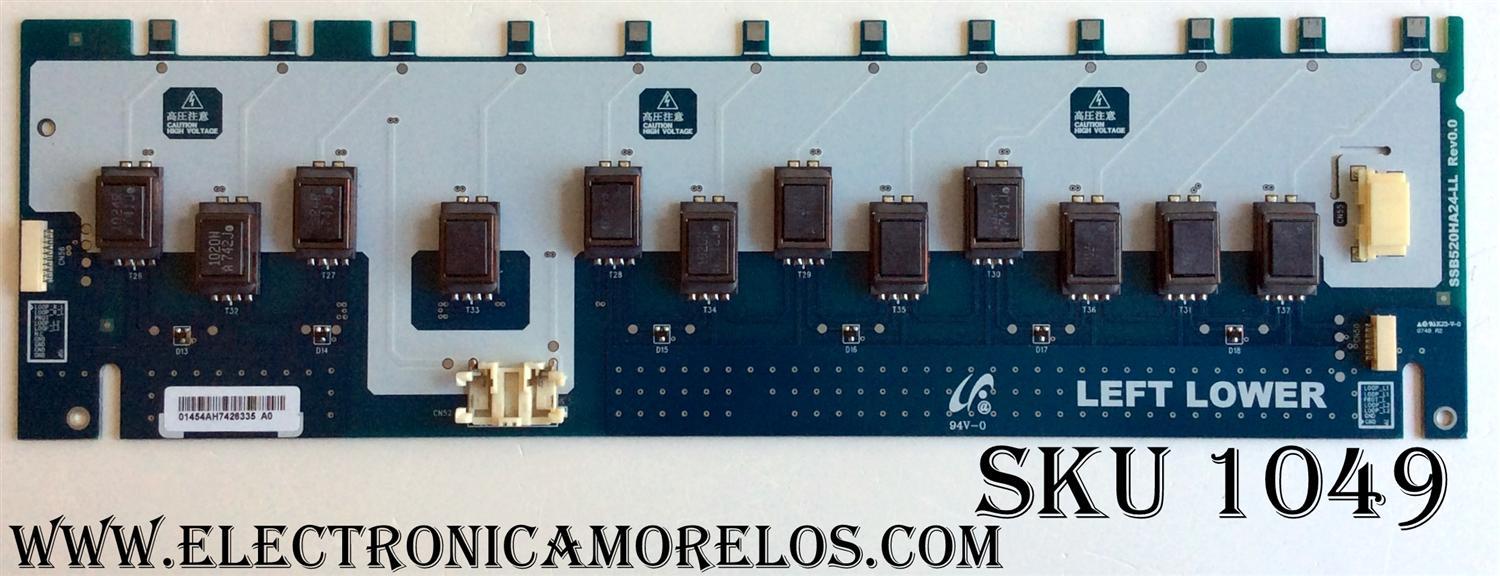 BACKLIGHT INVERSOR LL / SONY LJ97-01454A / SSB520HA24-LL / 01454A / PANEL LTZ520HB02 / MODELOS KDL-52W3000 / KDL-52WL130 / KDL-52S5100