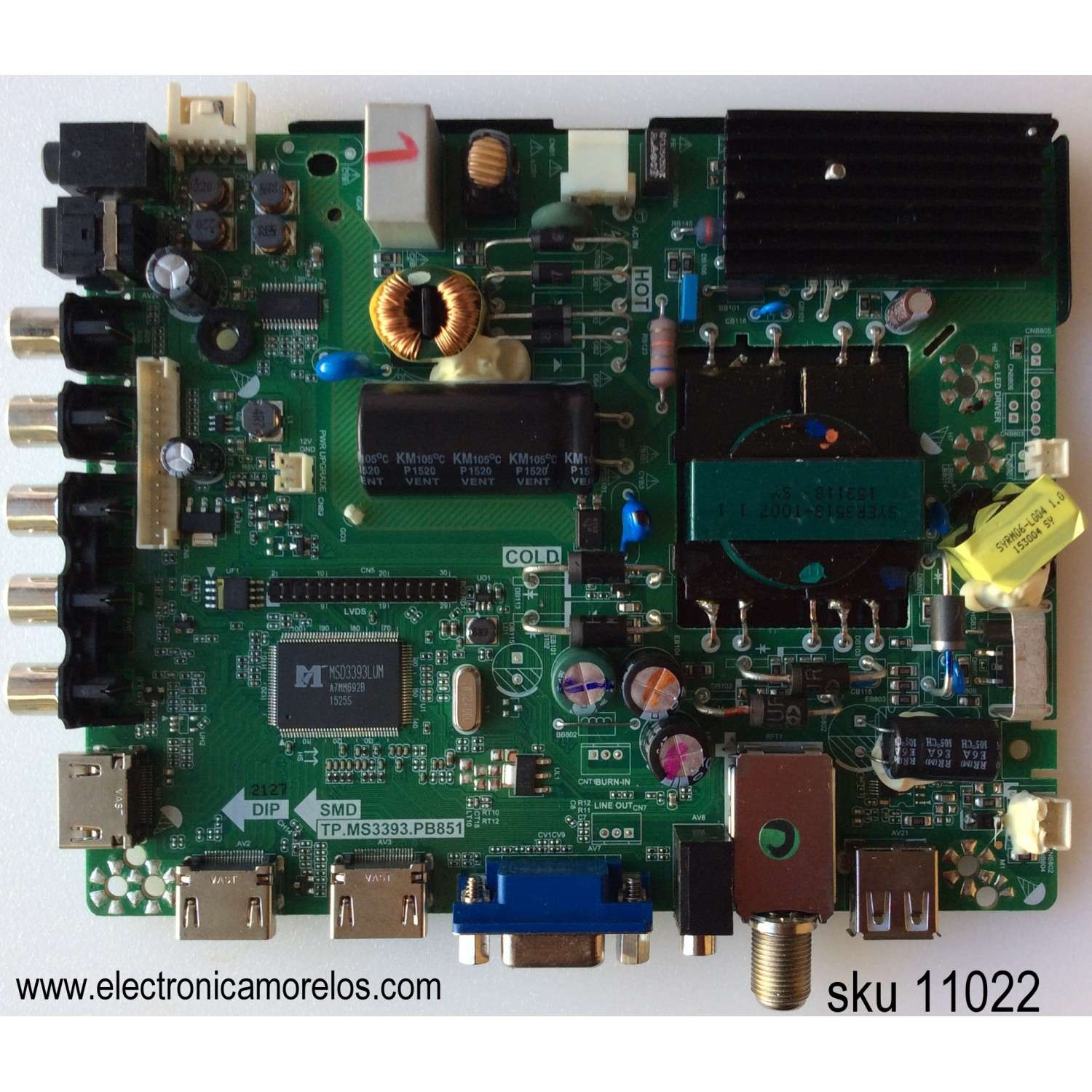 MAIN / FUENTE / SEIKI L15072127 / TP.MS3393.PB851 / 20150727_164427 / MODELO SE43FK / PANEL T430HVN01.2	