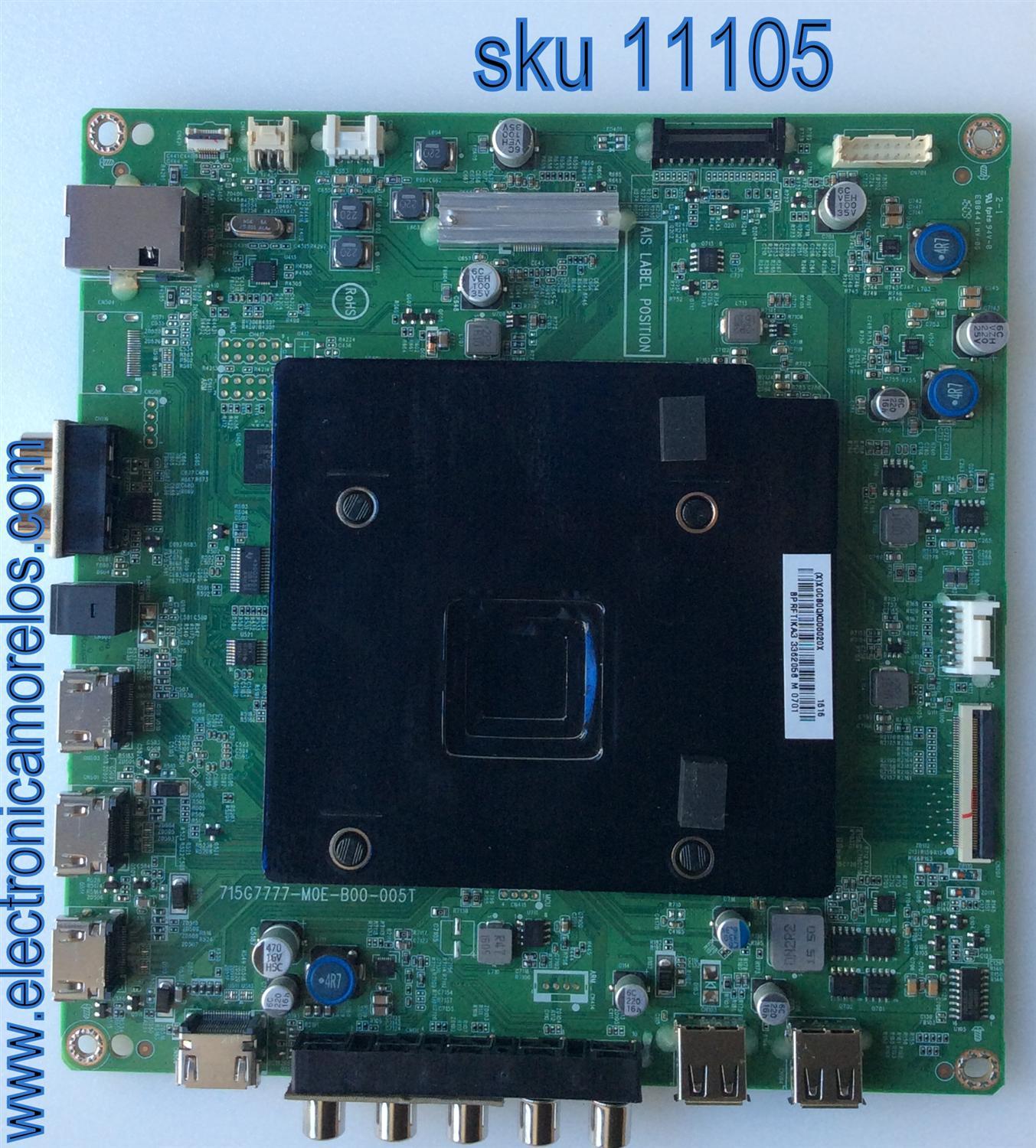 MAIN / VIZIO XGCB0QK0060 / XGCB0QK006020X 1616 / 715G7777-M0E-B00-005T / MODELO M50-C1 LTMWSRBS / PANEL TPT500U1-QVN02.A REV:S001B	