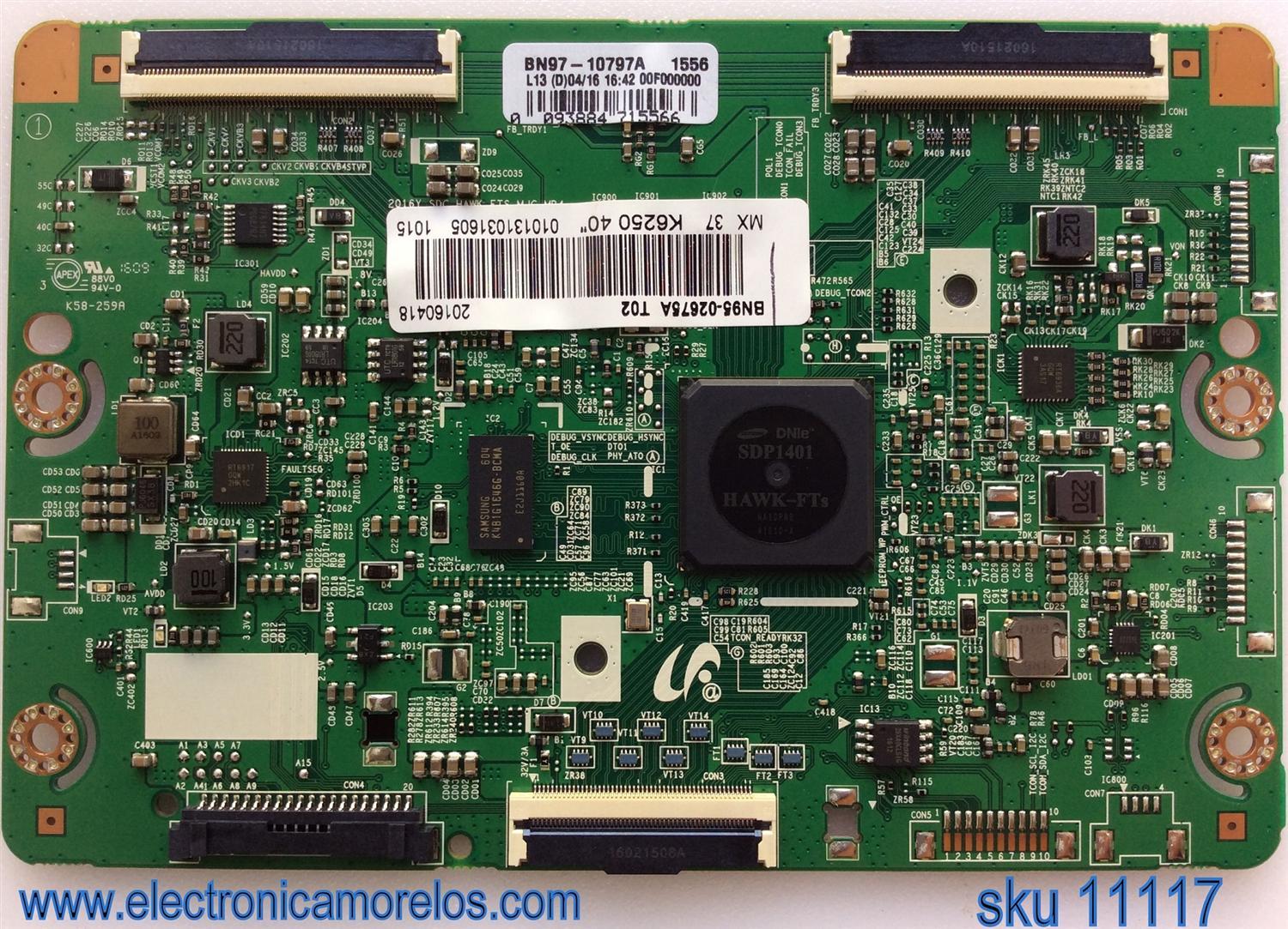 T-CON / SAMSUNG BN95-02675A / BN97-10797A / MODELO UN40K6250AFXZA FA01 / PANEL CY-VK040BGLV3H	