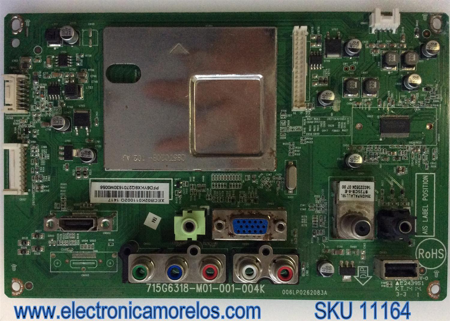 MAIN / VIZIO 756TXECB02K011 / XECB02K011 / TXECB02K011001Q / 715G6318-M01-001-004K / MODELO E231-B1 LTTSPXAQ / PANEL LTA230AN01-C05	